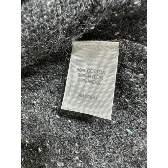 Pure Jill Poncho Pullover Sweater XS (Oversized) Gray Wool Blend Crinkle Knit - Picture 4 of 7